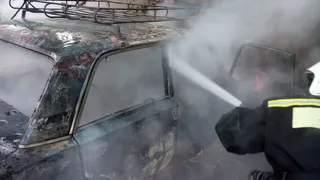 В Лискинском районе утром сгорел легковой автомобиль