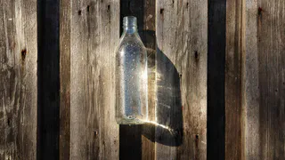 Подвешиваю бутылку с водой к забору: и это сразу же помогло решить одну деликатную проблему.