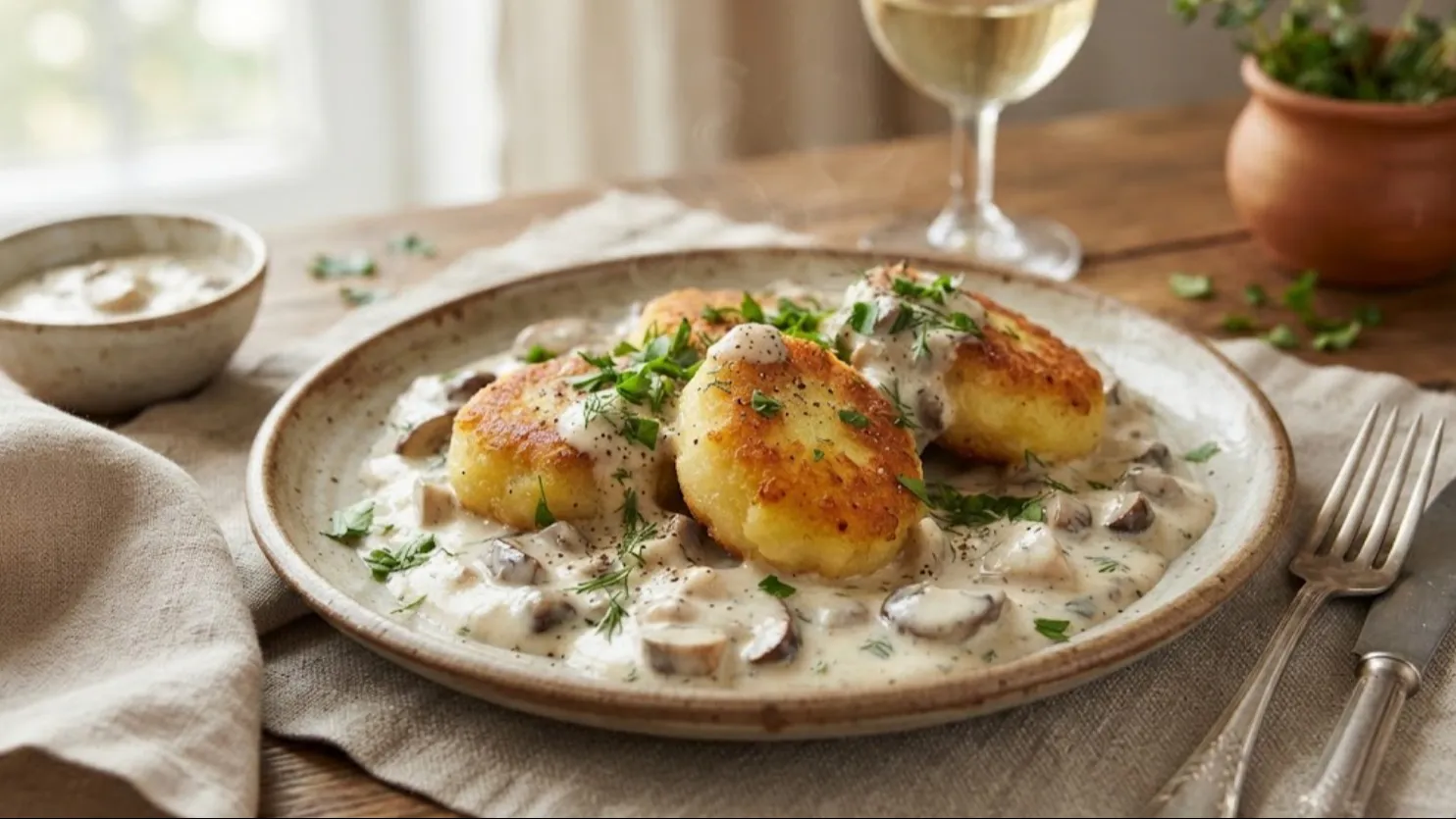 Когда мясо по-французски уже не лезет, готовлю зразы с картошкой под соусом из белых грибов — привет из СССР