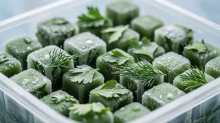 Зелень не сушу и не морожу, делаю зелёные кубики: вкус как с грядки — зимой открываешь контейнер, а там чистое лето