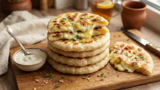 Ленивые хычины с картофелем и моцареллой — самые вкусные и уютные лепешки, а делаются на раз-два